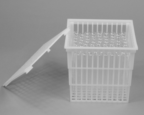 Test Tube Basket with Lid, Polypropylene, 6 x 6 x 6, Bel-Art Products,F18738-0010