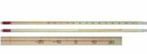 Red Spirit Filled Thermometer, 305 mm Length, -20 to 110 degrees C / 0 to 230 degrees F, Partial Immersion, Thermco, B110C230FW3S