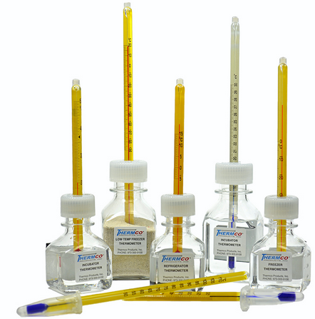 Accu-Safe Bottle Thermometer for Ovens, With Certificate, Mercury, 20 to 130 degrees C, Sand Filler, Thermco, ACCOV070