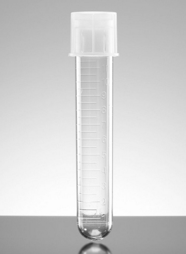 Falcon 14 mL Round Bottom Polystyrene Test Tube, with Snap Cap, Sterile, Individually Wrapped, Disposable, 500/Case, Corning, 352001