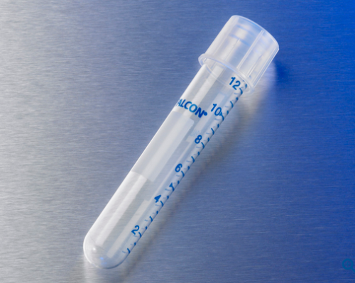 Round-Bottom Tubes, Disposable, Polypropylene, Sterile, Graduated Tube with Writing Area and Cap, 17 X 100 mm, 14 mL, Corning 352059