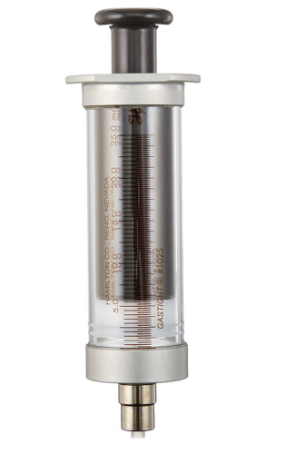 Syringe, Microliter, Gas-Tight, with Teflon Luer Lock, 25 mL