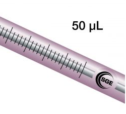 Syringe, Gas Tight, Teflon Plunger Tip, Fixed Needle, 50 uL