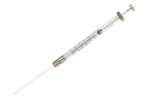 Syringe, Gas Tight, Teflon Plunger Tip, Fixed Needle, 500 uL