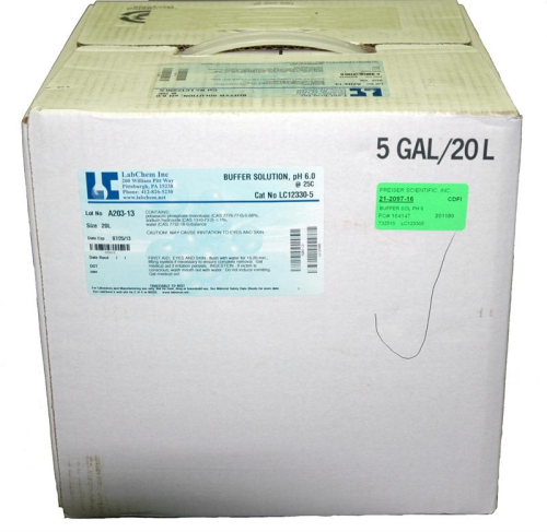 Buffer Solution, pH 6.0 (Sold by Each / Each = 20 L Bottle) (Non-Regulated)