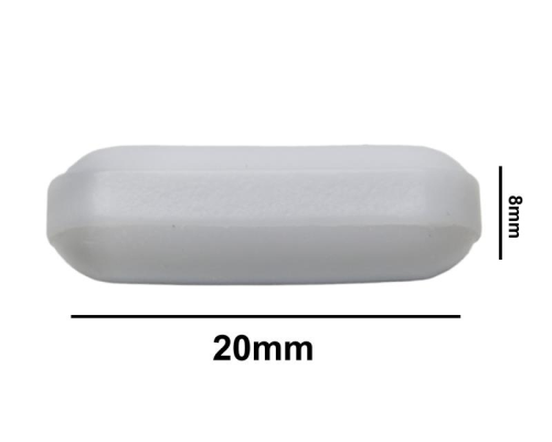 Spinbar Teflon Polygon Magnetic Stirring Bar, 20 x 8 mm (3/4 x 5/16 in.), White, without Pivot Ring, Bel Art Products, F37120-0020