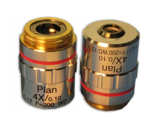 Plan Achromat 4X N. A. 0.10 W.D. 15.3 mm, Meiji Techno America, MA965