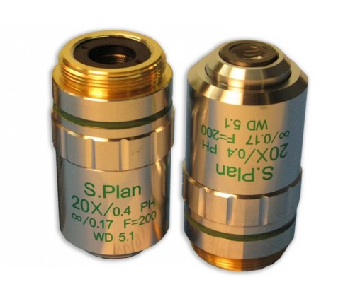 Semi Plan Achromat Phase 20X N.A. 0.40 W.D. 5.1 mm, Meiji Techno America, MA931