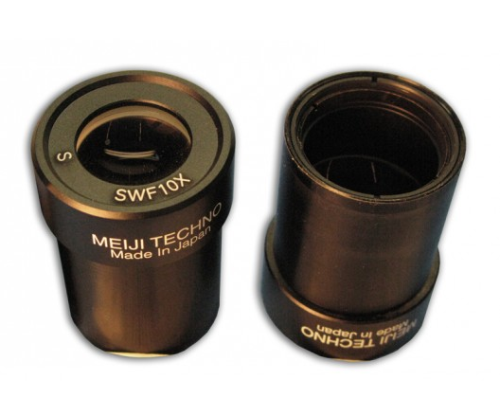 10X Super Wide Field Eyepiece (Pair) Field No. 23, with 25 mm Reticle Mount, Meiji Techno America, MA502