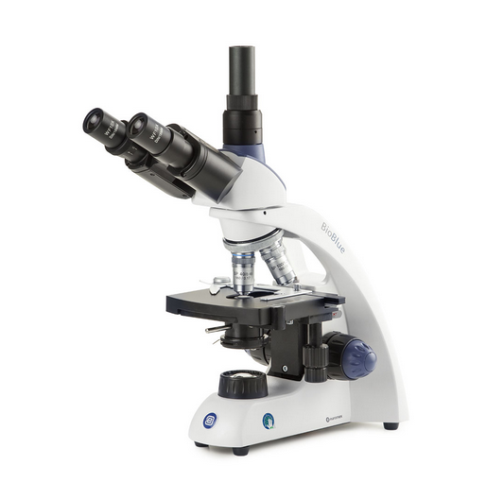 BioBlue Trinocular Microscope SMP 4/10/S40/S100X Oil Objectives With Mechanical Stage and 1W NeoLED Cordless Illumination, Globe Scientific, EBB-4253
