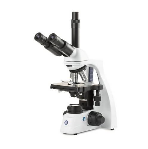 bScope Trinocular Microscope, HWF 10X/20 mm Eyepieces and Quintuple Nosepiece With E-Plan EPLI 4/10/S40/S100X Oil Infinity Corrected IOS Objectives, Globe Scientific, EBS-1153-EPLI