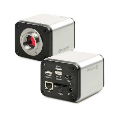 Ultra HD/4K High Definition Camera With 1/1.8 Inch Sony 4K Sensor, Standard Micro-SD Card, HDMI, USB-2, Can Be Used In Stand Alone or with a Computer and Supplied With Image Focus Alpha Software, 0.5X Objective, HDMI Cable and USB Mouse, Globe Scientific,