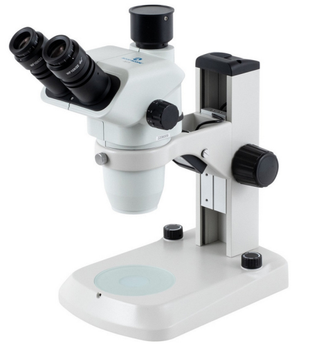 Trinocular Zoom Stereomicroscope with 10X Eyepieces/LED Transmitted & Reflected Light/Dovetail Stand/Coarse Focus, Accu-Scope, Inc., 3076-LED-E