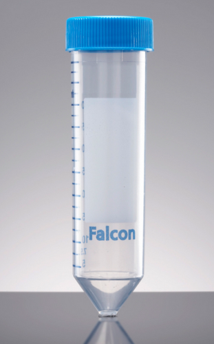 Centrifuge Tube, Falcon, 50 mL High Clarity Polypropylene (PP), Conical Bottom, 30 x 115 mm, Sterile, 25/Bag, Corning, 352070