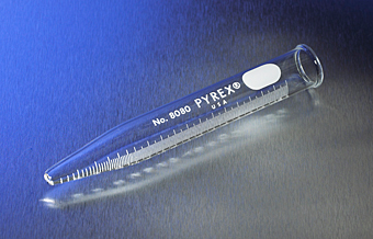 Centrifuge Tube, Pyrex Conical, Graduated, with Beaded Rim 15 mL, Corning, 8080-15