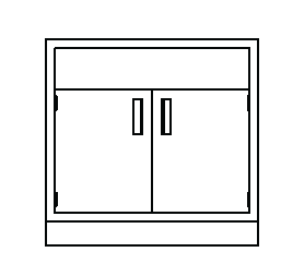 Metal Standing-Height Hood Base Cabinet with 2 Doors That Open At Center and Adjustable Height Shelf, 36 in. Wide, Prime Industries B3536-20P