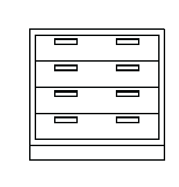 Metal Standing-Height Base 4 Full Width Drawer Cabinet with Equal Depth Drawers, 36 in. Wide, Prime Industries, B3536-040