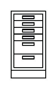 Metal Standing-Height Base Cabinet with 4 Shallow-Depth Drawers at Top and 2 Deeper Depth Drawers at Bottom, 24 in. Wide, Prime Industries B3524-024