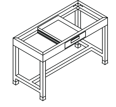 Table, Painted Steel with 1 Drawer, 36 in. x 22 in. x 35 in, UT353622-001