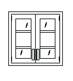 Wall Cabinet with 2 Glass Hinged Doors, 30 in. H x 42 in. W x 13 in. D, Prime Industries, W3042-2GH