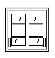 Metal Laboratory Wall Cabinet, 36 in.W x 13 in.D x 30 in. H with 2 Glass Sliding Framed Doors, By BMC/MetalArc