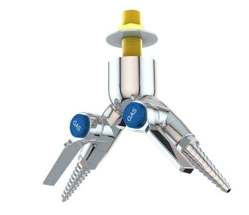 Water Saver Double Laboratory Ball Valve, Panel/Overhead Mounted