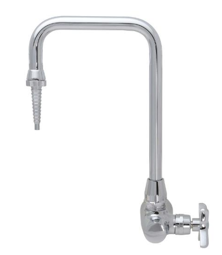 Eternity Panel Mount Single Service Faucet, Goosenect Spout, Right Hand Cross Handle