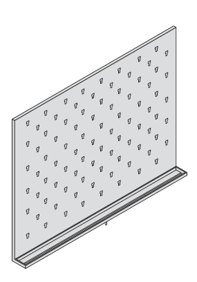 Mod-Rack V Series Stainless Steel Pegboard with Catch Drain, Drain Tube, Integral Drip Trough, Mounting Bracket, and 88 Polypropylene Pegs, Prime Industries, V4836