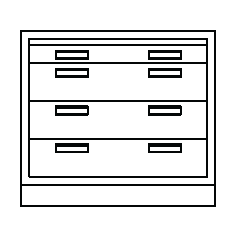 Metal ADA-Height Cabinet (32.5 in.) with 1 Full Width Shallow Drawer at Top and 3 Full Width Deeper Drawers at Bottom, 48 in. Wide, Prime Industries, B3348-031