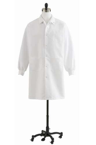 Lab Coat, Unisex Knit-Cuff Knee Length, XXXL, 87026QHWXXXL
