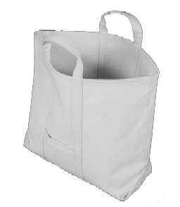 Bag, Coal Sample, White Canvas Bag with Heavy Rims, Double Handles, Made From No. 4 Duck, 16 in. x 9 in. x 14 in. High