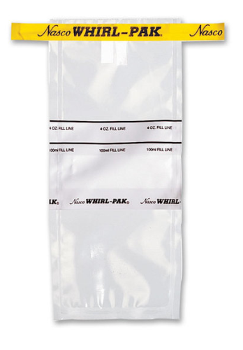 Whirl-Pak Standard Bag, 4 oz., 2.25 mil, 3 in. x 7-1/4 in., Write-On
