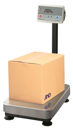 A&D Model FG-150KAL, Scale, Calibration weight 150 kg/300 lb., Large Pan size 15.4 in. x 20.9 in., With Column