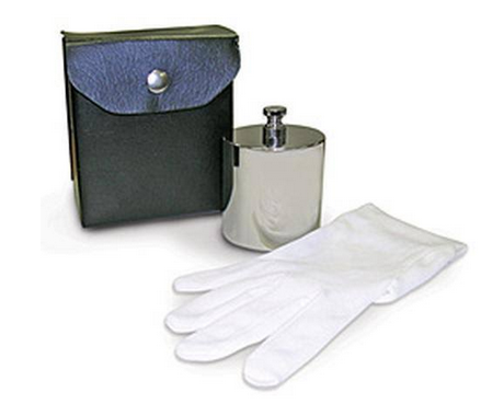 Weight Kit, Screw Knob 20 g ASTM Class 1, Stainless Steel, Polished, Includes 1 Weight with Case & Glove