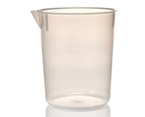 Nalgene Economy Beaker, Griffin Low-form, Polypropylene Copolymer (PPCO), 2000 mL, 6/CS, 1205-2000
