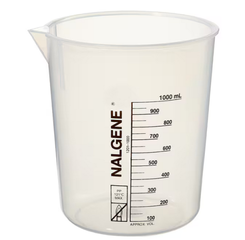 Nalgene Griffin Low Form Beaker, Polypropylene Copolymer (PPCO), 1000 mL, Thermo Scientific, 1201-1000
