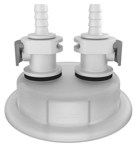 Adapter, 2 x 1/4 in. Quick Connect Hose Barbs, VersaCap 80, Foxx Life Sciences, 205-3002-RLS