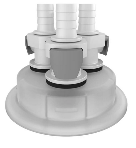 Adapter, 3 x 3/8 in. Quick Connect Hose Barbs x 3, VersaCap 80, FoxxLife Sciences, 205-3005-RLS