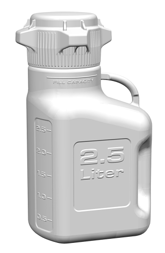 EZgrip Carboy, High Density Polyethylene, 2.5 L, No Spigot, VersaCap 80, Foxx Life Sciences 152-0111-OEM