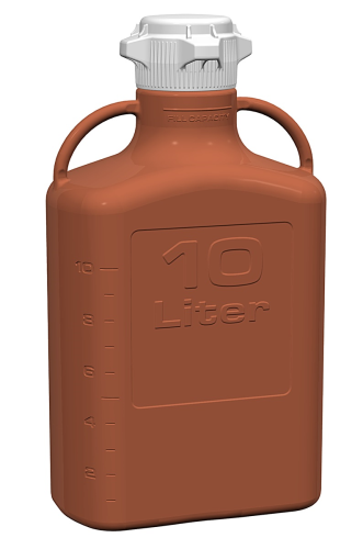 EZgrip Carboy, Amber High Density Polyethylene, 10 L, No Spigot, VersaCap 80, Foxx Life Sciences 15K-2111-OEM
