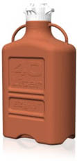 EZgrip Carboy, Amber High Density Polyethylene, 20 L, No Spigot, VersaCap 80, Foxx Life Sciences 15K-3111-OEM (Representative Image)