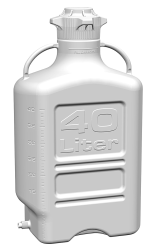EZgrip Carboy, Polypropylene, 40 L, Spigot, VersaCap EZfil 120, Foxx Life Sciences 155-5221-OEM