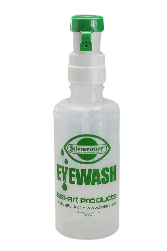 Eye Wash Bottle with Built-in Eyecup, Empty, 16 oz. (500 mL), Bel Art Products, F24850-0000