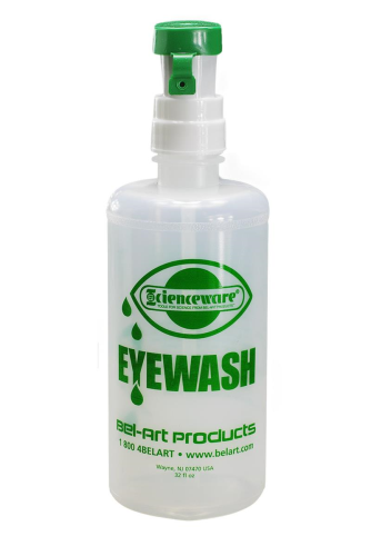 Eye Wash Bottle with Built-in Eyecup, 32 oz. Empty, Bel Art Products, F24851-0000