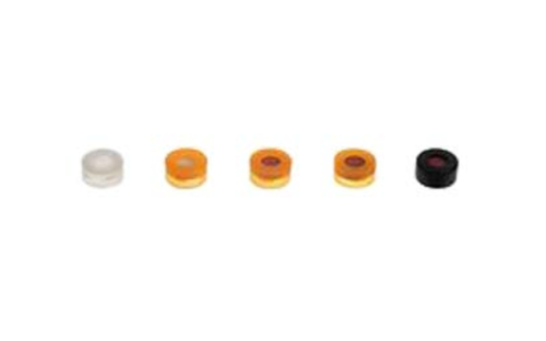 Aluminum Snap Caps with PTFE/Silicone Septa, 11 mm, Orange with Red Septa, 1000/CS, 501-382