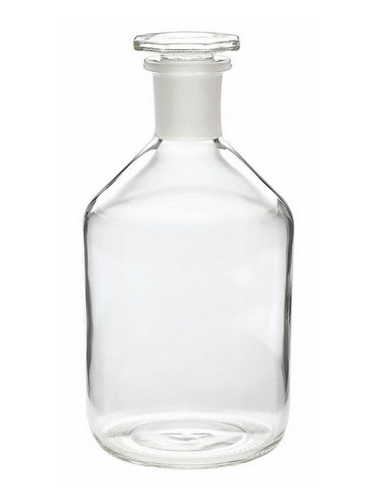 Bottle, Narrow Mouth, Glass Borosilicate Glass, with Hooded Ground Glass Stopper 5000 mL, Wheaton, 215243
