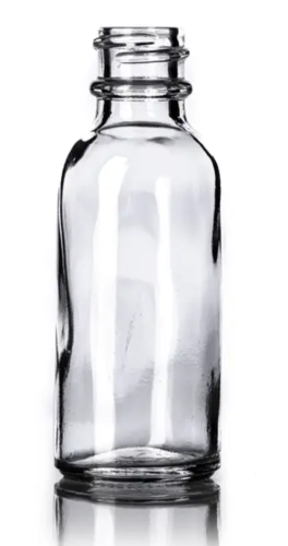 Bottle 1 oz. Boston Round Clear Glass without Cap, 20-400 mm Neck, Cincinnati Container Company, 10001FC