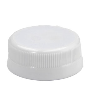 Cap, White Polypropylene, 38 mm with Security Ring
