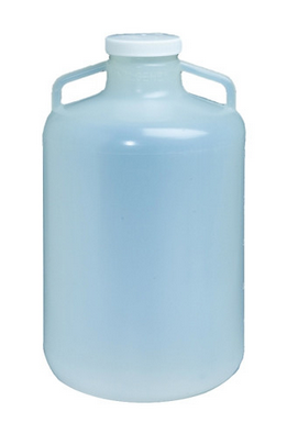 Nalgene Wide Mouth Carboys with Handles, Low Density Polyethylene With White Polypropylene Screw Closure 15 L, 2234-0030