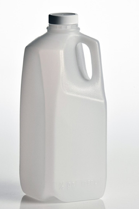 Bottle, Square Jug Form, Polyethylene, 1/2 gal (38 mm Cap required)